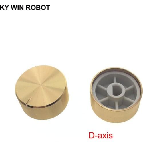 1 pcs 25x13mm 6mm Shaft Hole Aluminum Alloy Potentiometer Knob Gold (D-axis)