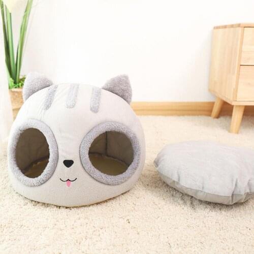 2021 Kitty Bed Cat House Semi-closed Detachable Comfortable Kitty Shaped Cat Nest for Pet casa de gato maison pour chat