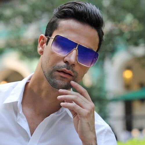 2021 Fashion Oversized Square Sunglasses Women Luxury Brand Frameless Sun Glasses For Men Vintage Eyewear Gafas De Sol TYJ-57