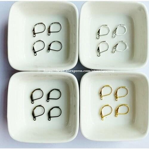 30Pcs=1Lot ! ) Semicircle Earring Hooks Lever Back Splitring Earring Gold Silvers Bronze Plated For Jewelry EW7 (30Pcs=1Lot