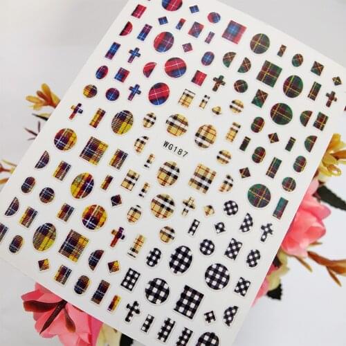 Geometry Lattice Cross 3D Stickers for Nails Self Adhesive Nail Art Decoraciones Sliders Design Manicure Foil Accesorios