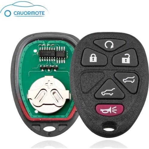 6 Buttons Remote Key For Chevrolet Chevy Avalanche Suburban Tahoe Traverse 315MHz Remote Control Key Fob For Cadillac Escalade
