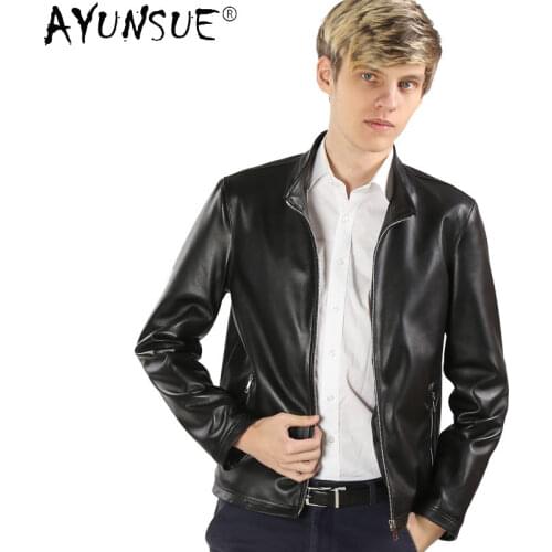 AYUNSUE Men Jacket Real Sheepskin Leather Jackets Autumn New 2020 Mens Clothing Korean Style Coat Male Ropa Hombre LXR381