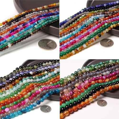Natural Agates Beads Smooth Matte Round Loose Beads For Jewelry Making DIY Earrings Bracelet Necklace Handmade 4/6/8/10/12mm