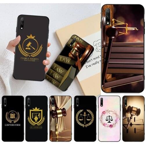 YJZFDYRM Law Student Lawyer Judge Black Cell Phone Case for Huawei Honor 30 20 10 9 8 8x 8c v30 Lite view pro