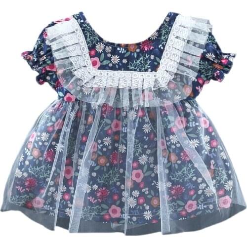 Baby floral princess dress 2021 new Infant summer dress one-year-old little girl mesh dresses