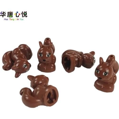 MOC City Animal Squirrel 5PCS Building Blocks Educational Toys Childs Gift Assemble Toy Decoration Accessories Cities Model Toy
