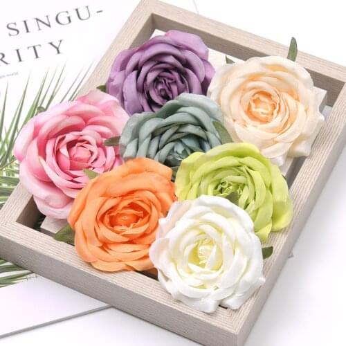 5pcs 7cm Peony Artificial Silk Flower Heads Decorative Scrapbooking For Home Wedding Birthday Decoration Fake Rose Flowers