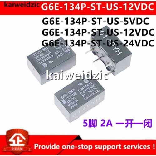 Kaiweikdic New imported original G6E-134P-ST-US-12VDC G6E-134P-ST-US-24VDC 5VDC Signal relay pin 5 2A on and off