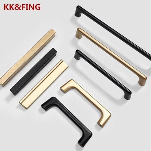 KK&FING Matte Aluminum Alloy Cabinet Knobs Gold Black Kitchen Cabinet Handles Drawer Pulls Wardrobe Door Knobs Drawer knobs