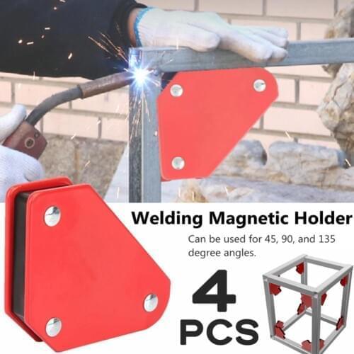 4Pcs/Set Red Welding Locator Magnet Welder Positioner Power Tool Accessories Soldering Fixture Magnetic Welding Holder