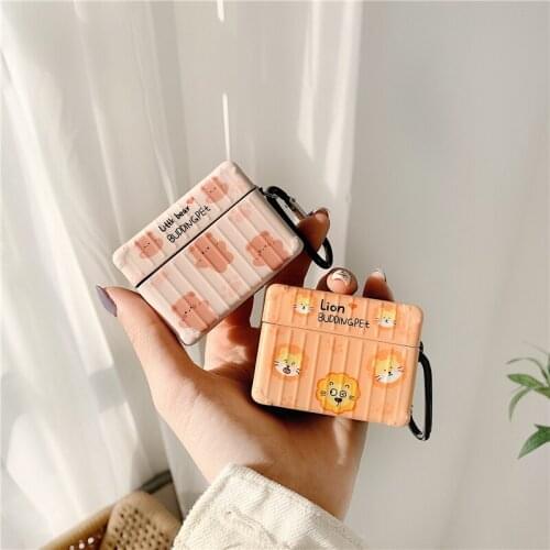 Cute Cartoon Bear and Lion Silicone Soft Wireless Earphone Charging Case for Apple AirPods Pro Bluetooth Cover Bag Box
