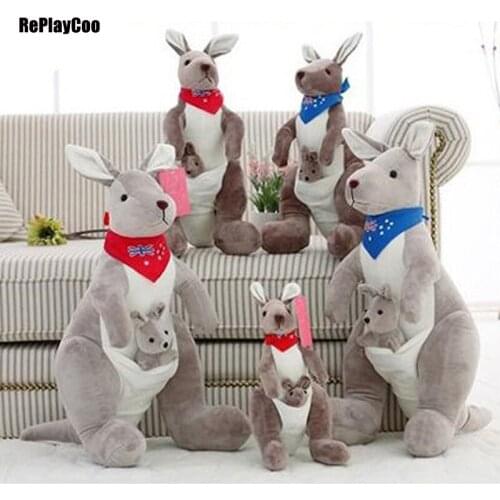 Mini Kangaroos Stuffed Plush Toys Small Kangaroos Stuffed Toys gray and white Pendant Kids Birthday Gift Party Decor