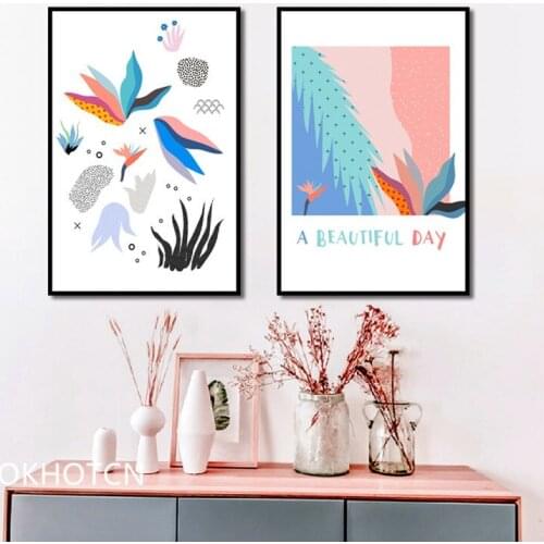 Minimalist Undersea Seaweed Wall Artwork Rooms Nursery Home Decoration Cartoon Animals And Plants Posters Pictures Paintings