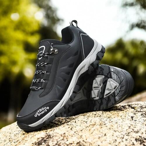 Mens Hiking Shoes Anti-Collision Fashion Outdoor Casual Lace-up Sneakers Non Slip Breathable Male Outdoor Runing Walking Shoes