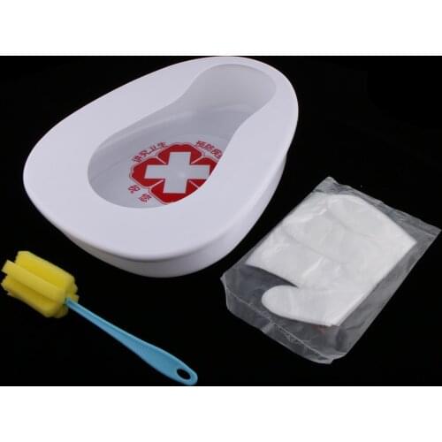 Personal Care Autoclavable PP Bedpan Brush Gloves Set Bed Pan Elderly Women Men Adults Incontinence Aid Tools