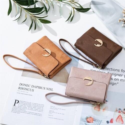 New Fashion Woman Short Purses Pu Leather Floral Printed Female Wallet Fresh Card Holder Coin Money Bag Soft Women Wallet