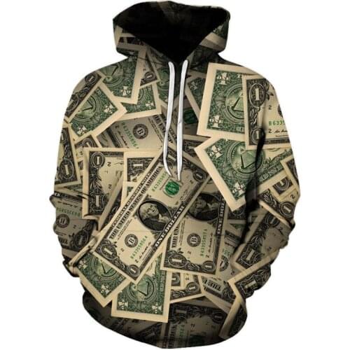 New Autumn Hoodies Fashion USD Banknotes 3D Printed Men Women Children Sweatshirts Streetwear Boy Girl Kids Pullover