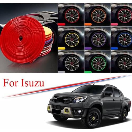 9 Colors Car Wheel Hub Rim for isuzu D-MAX mu-X EV Edge Protector Ring Tire Strip Guard Rubber Decals 8M
