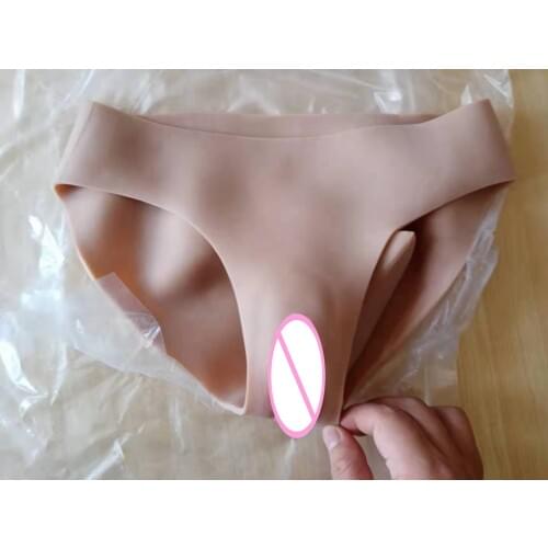 Penetratable Vagina Boxer Briefs Underwear Silicone Fake Vagina Panties Men for Crossdresser Transgender Shemale Gaff Soft Tits