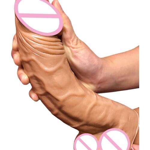 25.5CM*6CM Oversized Realistic Dildos Soft Skin Feeling Thick Penis Huge Phallus Erotic Big Dick Sex Toys for Women Masturbation