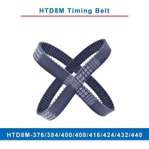 Timing belt HTD8M-376/384/400/408/416/424/432/440 teeth pitch 8mm circular teeth belt width 20/25/30/40mm for 8M timing pulley