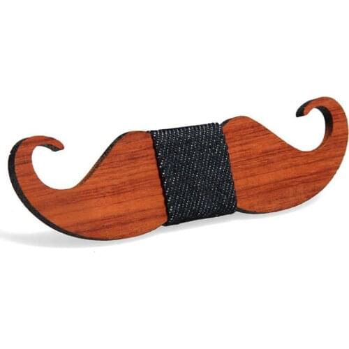 Handmade Rosewood Mens Bow Tie Hollow Carved Floral Rhombus Moustache Beard Vintage Bowknot Anniversary Birthday Wedding Gift