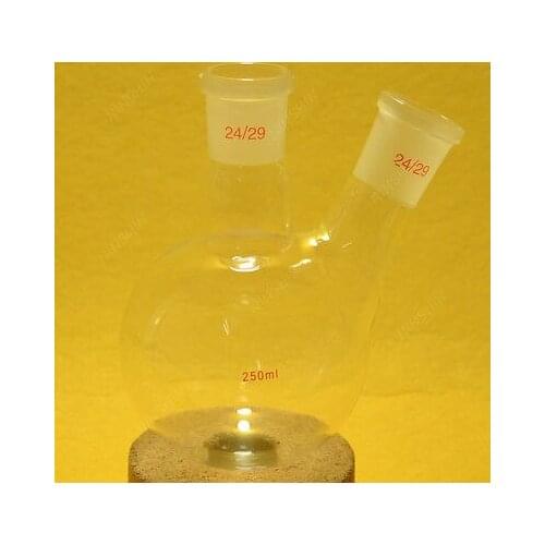 250ml,24/29,2-neck,Round Bottom Glass Flask,Lab Boiling Flasks,Double Neck
