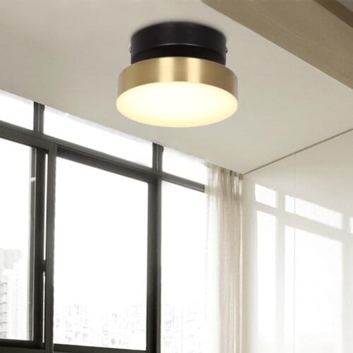 LED Stereoscopic Round Modern Ceiling Light Electroplating Brass Decorative Down Light Indoor Fixed Installation Warm White Lamp