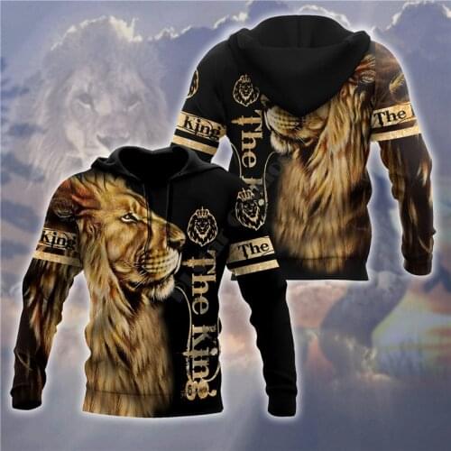 King Lion 3D All Over printed Hoodies Sweatshirt zipper hoodies women For men Pullover Cosplay Costumes