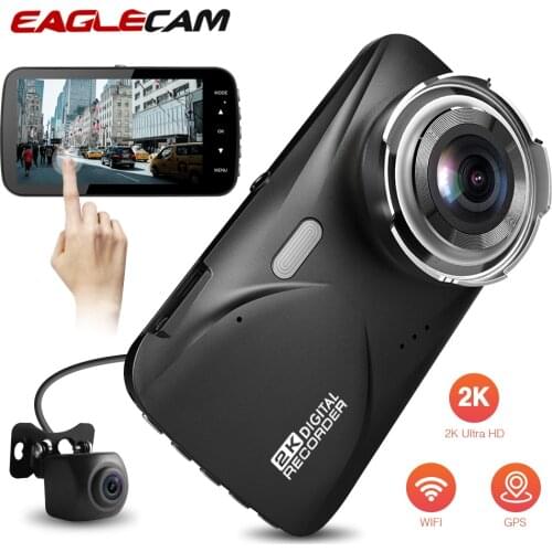 Dash Camera 1440P Full HD 2K 4.0 "Touch Screen Dual Lens With Rear Camera GPS and WIFI Night Vision Capacitor Car Camera