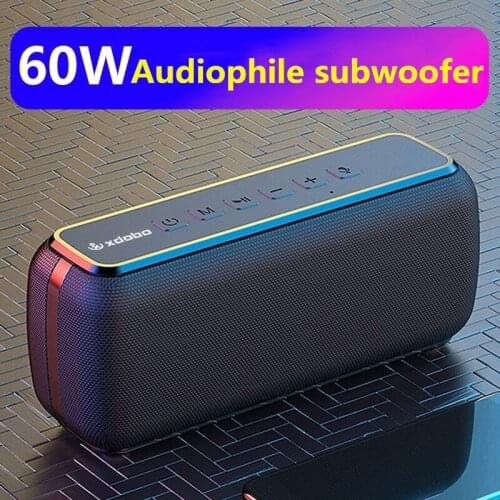 60W anti-drop bluetooth waterproof portable column bass speaker subwoofer super bass USB/TF card music center sound bar