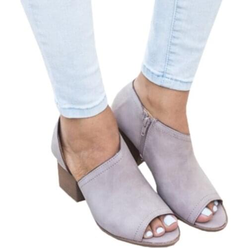 2020 New High-heeled Fish Mouth Ankle Booties Womens Fashion Casual Non-Slip Boots Women Boots