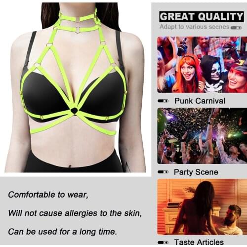 Gothic Female Body Harness Bondage Caged Bra Hanging Neck Turtleneck Crop Tops Sex Product Sexy Hot Womens Erotic Lingerie Belt