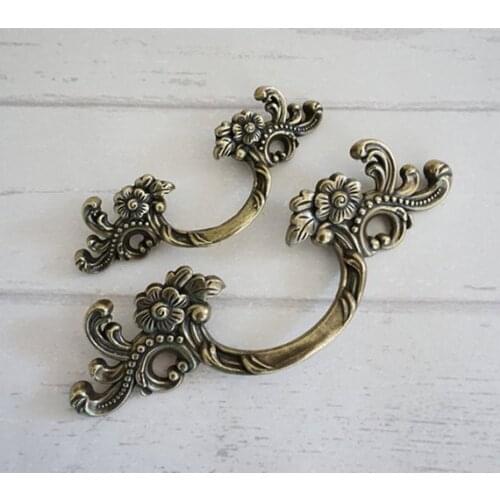 1.77'' 2.5'' Antique Bronze Drawer Pulls Handles Knob Dresser Pulls Vintage Kitchen Cabinet Door Pull Handle Furniture Hardware