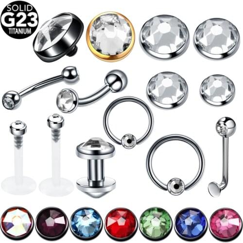 1PC Titanium Gem Dermal Anchor Top Piercing Sexy Vagina Eyebrow Labret Lip Helix Piercings Ear Cartilage Tragus Piercing Jewelry