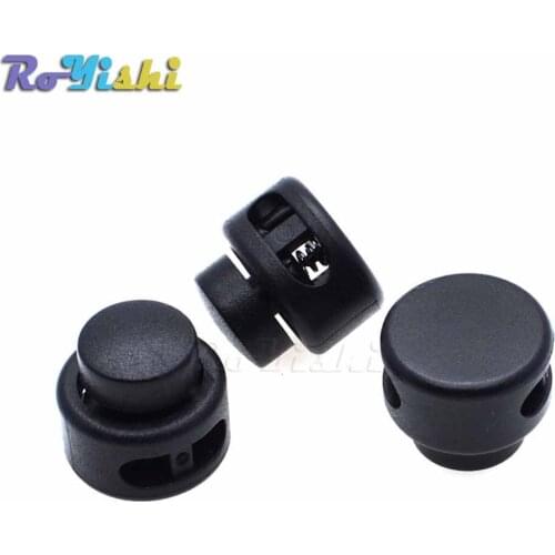 10pcs/pack Plastic Cord Lock Toggle Stopper Black For Paracord Size:18mm*19mm