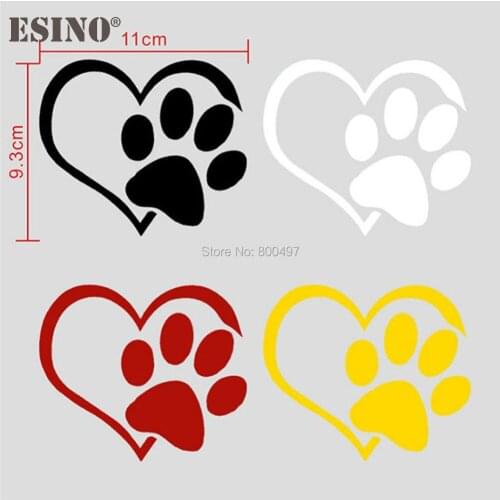 10 x Car Styling New Style Decoration Car Accessory Love Dog Footprints Creative Reflective Stickers Car Whole Body Decal