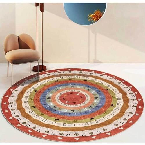 200cm Fashion Bohemian Ethnic Style Deer Orange Red Living Room Bedroom Hanging Basket Chair Round Floor Mat Carpet