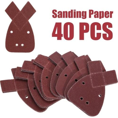 40Pcs 40/60/80/120 Grit Sanding Sheets Disc Sandpaper Sanding Paper Grinding Kit For Black & Decker 140mm Detail Palm Sander