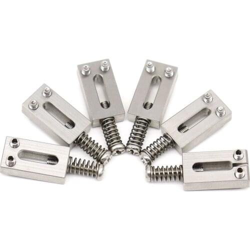 6pcs Guitar Bridge Saddles Upgraded Version Solid Stainless Steel 10.5mm Nickel Screw Chrome