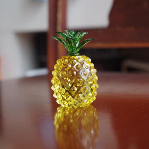 Crystal Pineapple Ananas Figurines Ornament Craft Fruit Paperweight Collection Home Table Decoration Kids Favorite Gifts