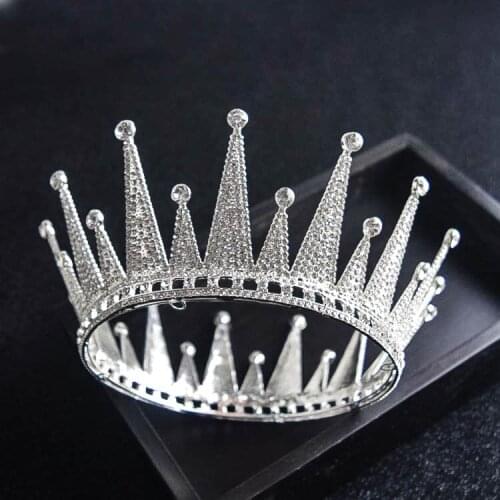Bridal Tiaras Round Crowns Women Party Crystal Hair Jewelry Headband Rhinestone Pageant Baroque Diadem Wedding Hair Accessories