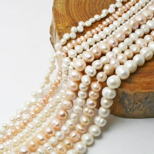 35.5cm/lot 4.5-10mm White Ivory Color Freshwater Pearl Beads Loose Beads For Jewelry Making DIY Bracelet Necklace