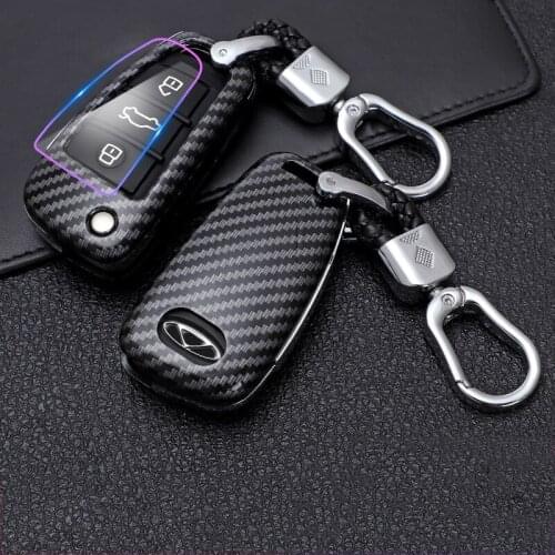 Car Key Case Cover Key Bag for Chery Tiggo 8 2018 2019 2020 2021 Pro Remote Control Key Shell Protector Chain Accessories Auto