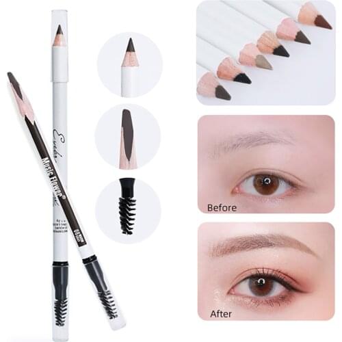 Music Flower Makeup 5 Color Automatic Matte Eyebrow Pencil Waterproof with Brush Tool Long-lasting Cosmetics Eye Brow Pen New