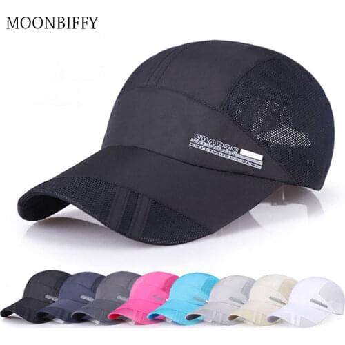 Mens Baseball Cap Adjustable Outdoor Snapback Bone Summer Sun Running Sport Hat Breathable Thin Mesh Fast Drying Caps