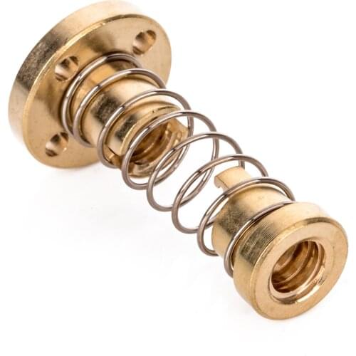 1 Set T8 Brass Anti Backlash Spring Loaded Nut For 2mm Acme Threaded Rod Lead Screws 3D printer Reprap Z axis