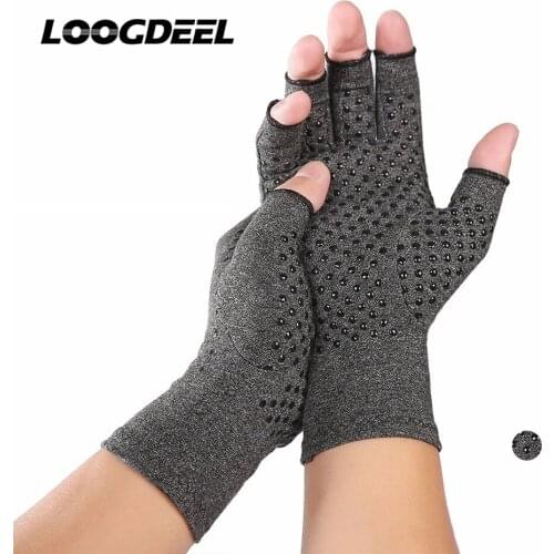LOOGDEEL 1 Pair Unisex Cycling Gloves Magnetic Anti Arthritis Health Compression Therapy Gloves Sports Bicycle Gloves