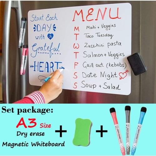 A3 Size Dry Wipe Drawing Message Writing Board Magnetic Whiteboard Dry Erase Calendar Bulletin Office School Supplies